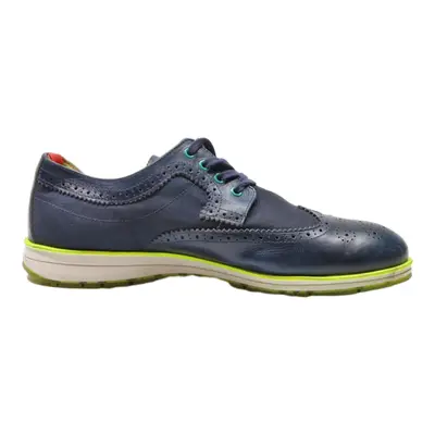 SPRING Brogue Low Top Trainers Blue Leather Mens UK 9.5