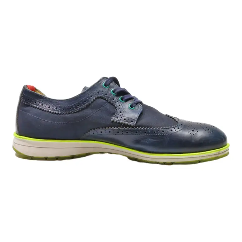 SPRING Brogue Low Top Trainers Blue Leather Mens UK 9.5