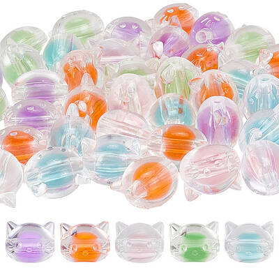 5 Bags 5 Colors Transparent Acrylic Beads