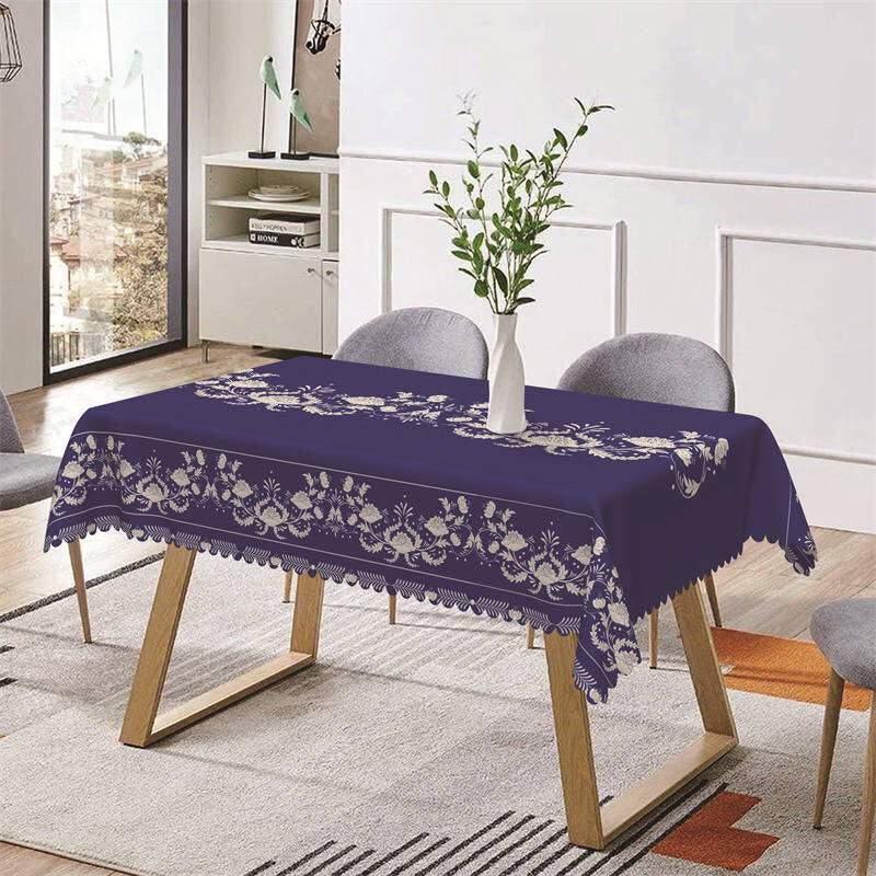Royal Blue Patterns Classic Rectangle Tablecloth - Aperturee