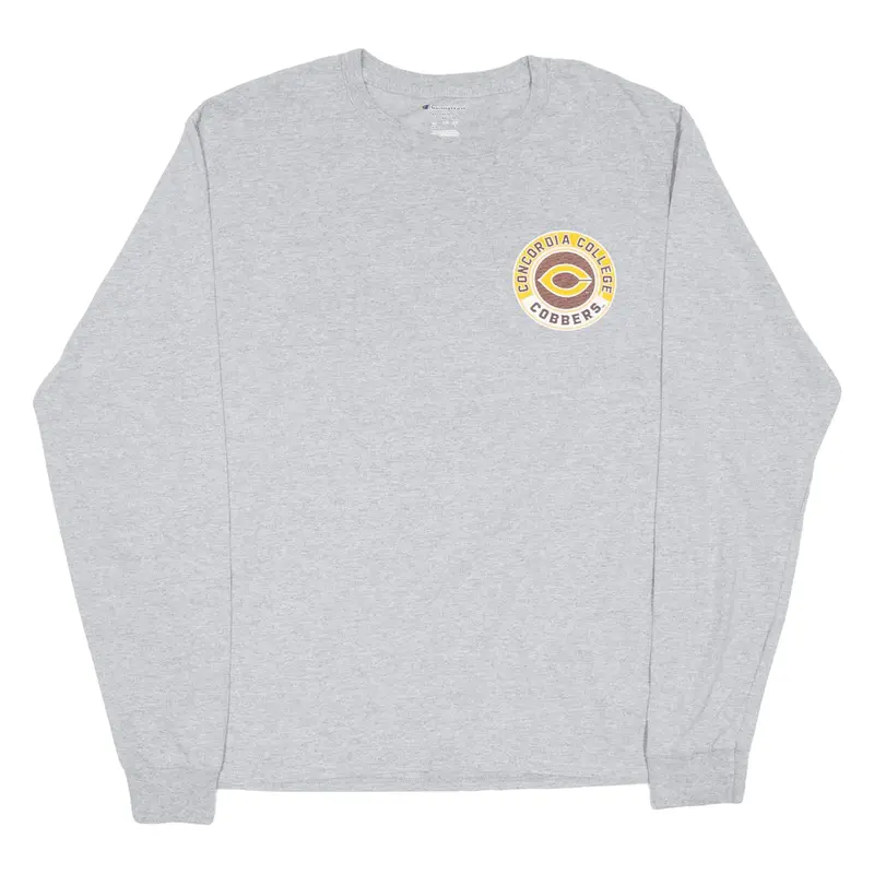CHAMPION Concordia College Cobbers USA T-Shirt Grey Long Sleeve Mens M
