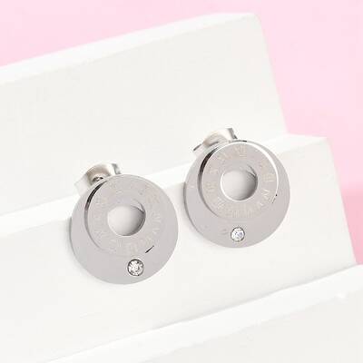 304 Stainless Steel Rhinestone Stud Earrings