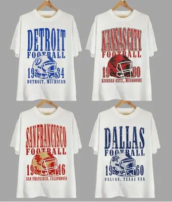 Vintage All Teams Football Unisex T-shirt, Gildan 5000 Unisex Crewneck Sport Classic T-Shirt All Teams Football, Sport All Te...