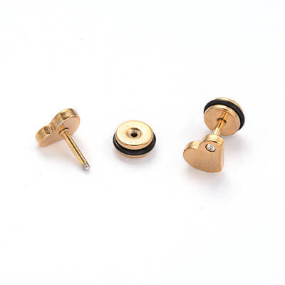 304 Stainless Steel Heart Earlobe Plugs