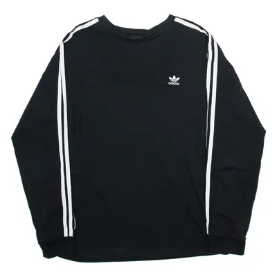 ADIDAS Womens T-Shirt Black Long Sleeve UK 18