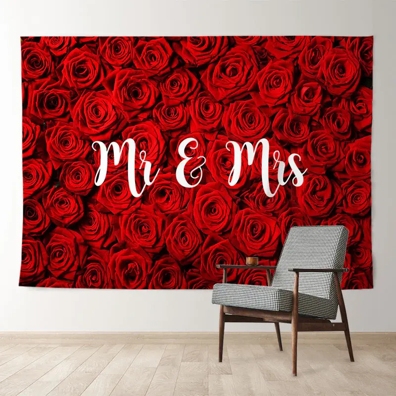 Aperturee Sweet Red Rose Adorable Happy Valentine Backdrop