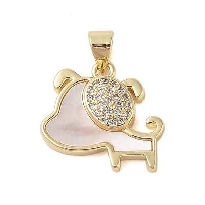 Brass Micro Pave Clear Cubic Zirconia Pendant