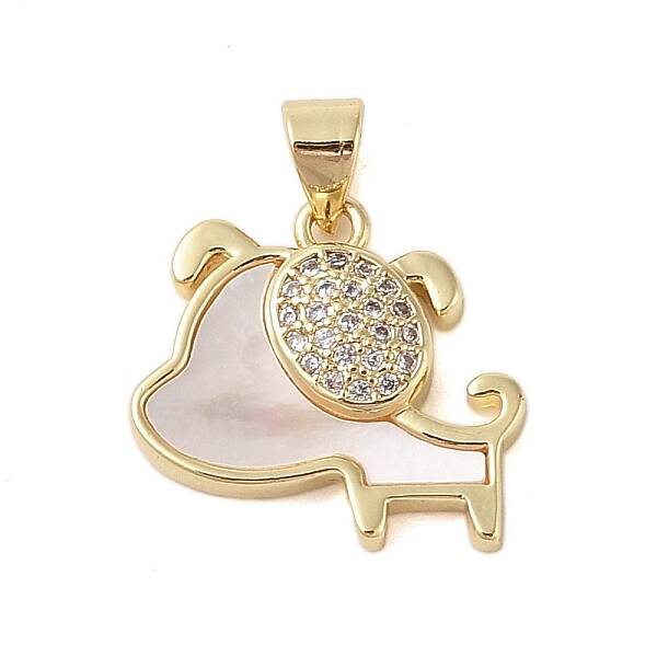 Brass Micro Pave Clear Cubic Zirconia Pendant