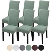 FULOON Jacquard  Leaf Pattern Chair Covers Set ,Super Fit Stretch Removable Washable Short Dining Chair Protector Cover Seat ...