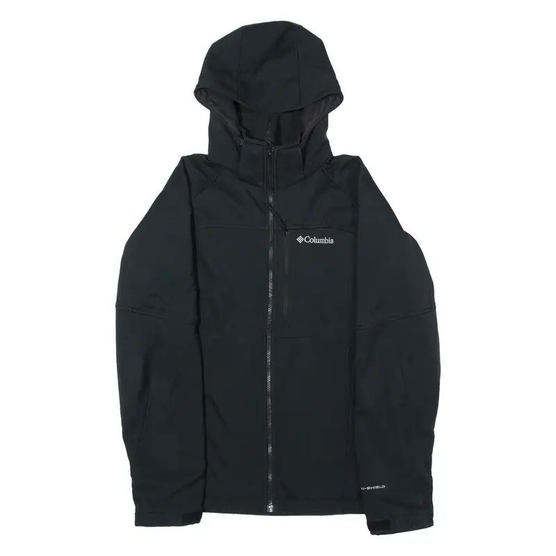 COLUMBIA Mens Shell Jacket Black Hooded S