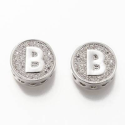 Platinum Plated Brass Micro Pave Cubic Zirconia Multi-Strand Links