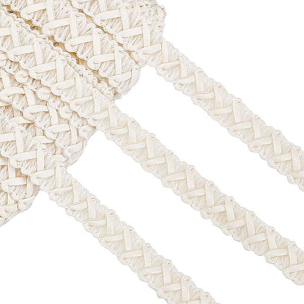 BENECREAT 15 Yard White Faux Leather Braid Trims