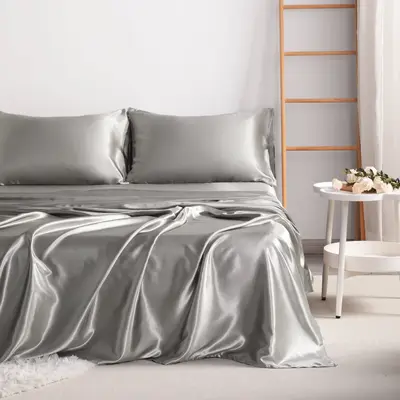 NTBAY 4-Piece Silky Satin Bedding Sets, Super Cool, Breathable and Soft, Frictionless Skin-friendly and Anti-acne, Luxury And...