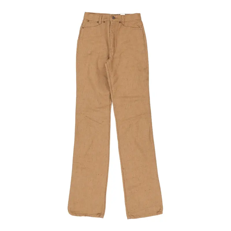 Shaft Trousers - 26W UK 6 Brown Linen Blend