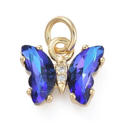 Brass Micro Pave Clear Cubic Zirconia Pendant