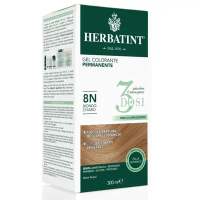 Permanent Coloring Gel 8N 3 Doses Herbatint 300ml