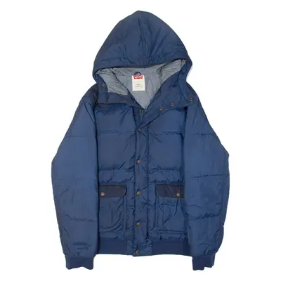 LEVI'S Mens Puffer Jacket Blue Hooded L