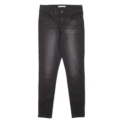 LEVI'S 710 Womens Jeans Black Slim Skinny Stone Wash W34 L30