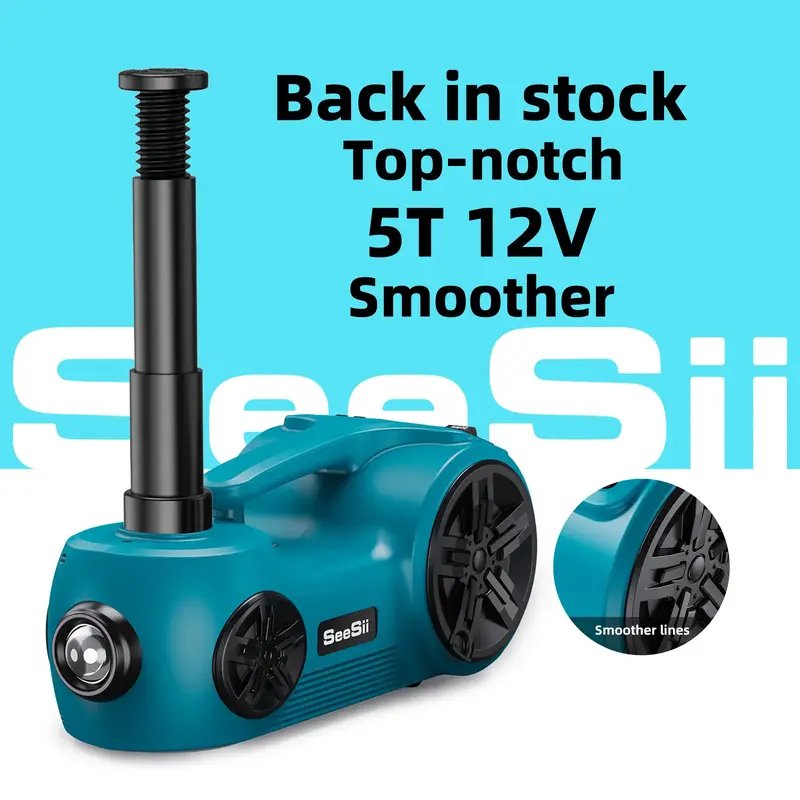 SEESII 4-in-1 Electric Car Jack Set, 5-Ton Car Lift Kit for SUV/Truck Tires, Electric Impact Wrench / Tire Inflator, Change T...