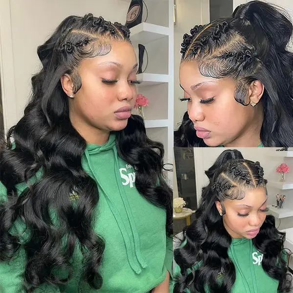 Full 13x6 Lace Frontal Wig Transparent HD Lace Wig Body Wave 14A Natural Hair