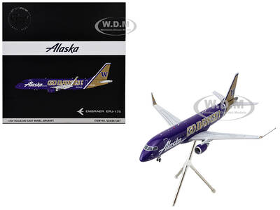 Embraer ERJ-175 Commercial Aircraft Alaska Airlines/Horizon - University of Washington Huskies (N662QX) Purple with Gold Ta...