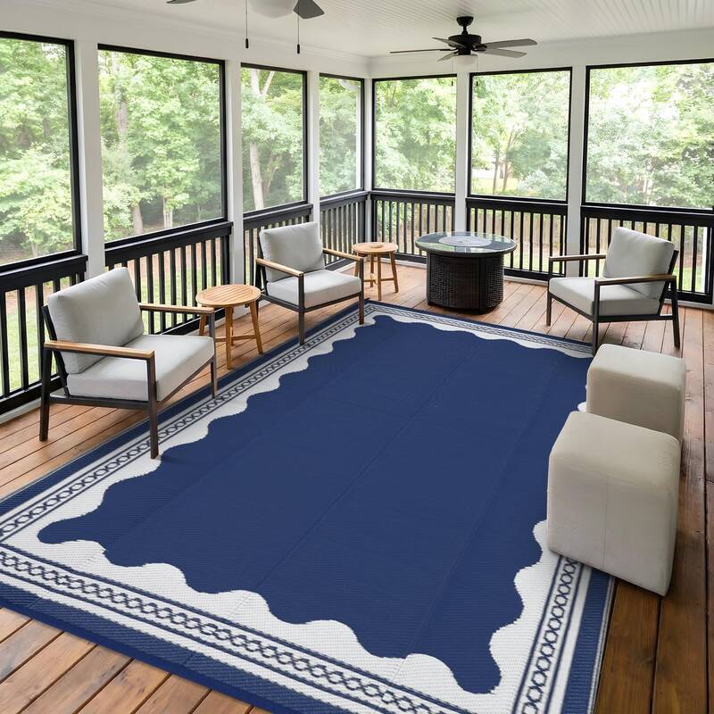 Garvee Outdoor Rug 10x20 Waterproof Reversible Plastic Straw Quick-Dry Stain-Resistant Lightweight Foldable for Patio Camping...