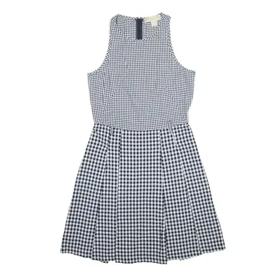 MICHAEL KORS Fit & Flare Dress White Gingham Sleeveless Short Womens UK 8