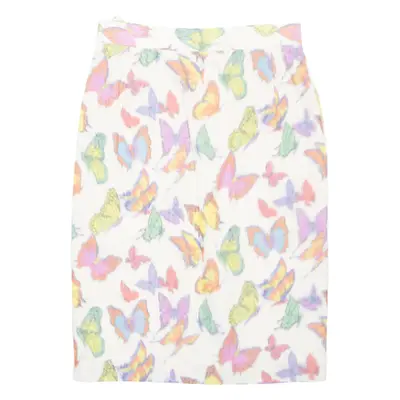 TULLO Womens Straight Skirt White Knee Length S