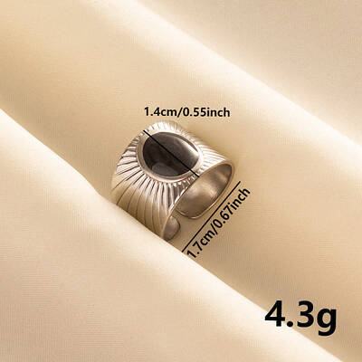 Fashionable 304 Stainless Steel Enamel Cuff Ring