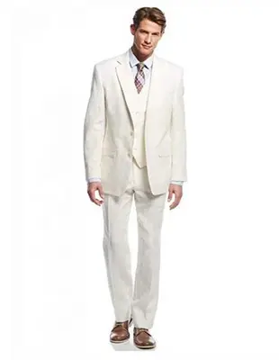 Mens White Linen Suit