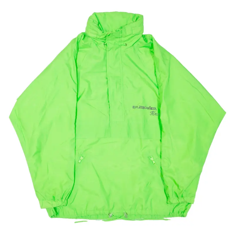Mens Pullover Jacket Green Crazy Pattern XL