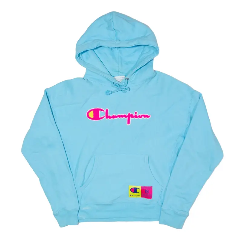 CHAMPION Reverse Weave Hoodie Blue Pullover Womens M