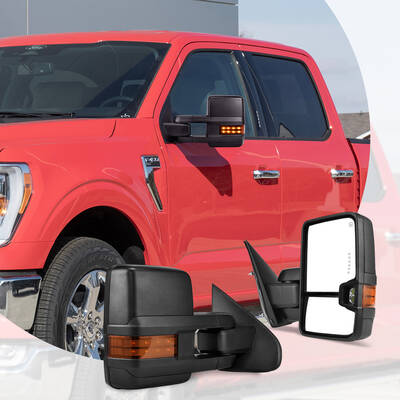 YITAMOTOR® Power Folding Towing Mirrors Compatible with 2014-2018 Chevy Silverado GMC Sierra, Power Heated and LED Turn Sign...