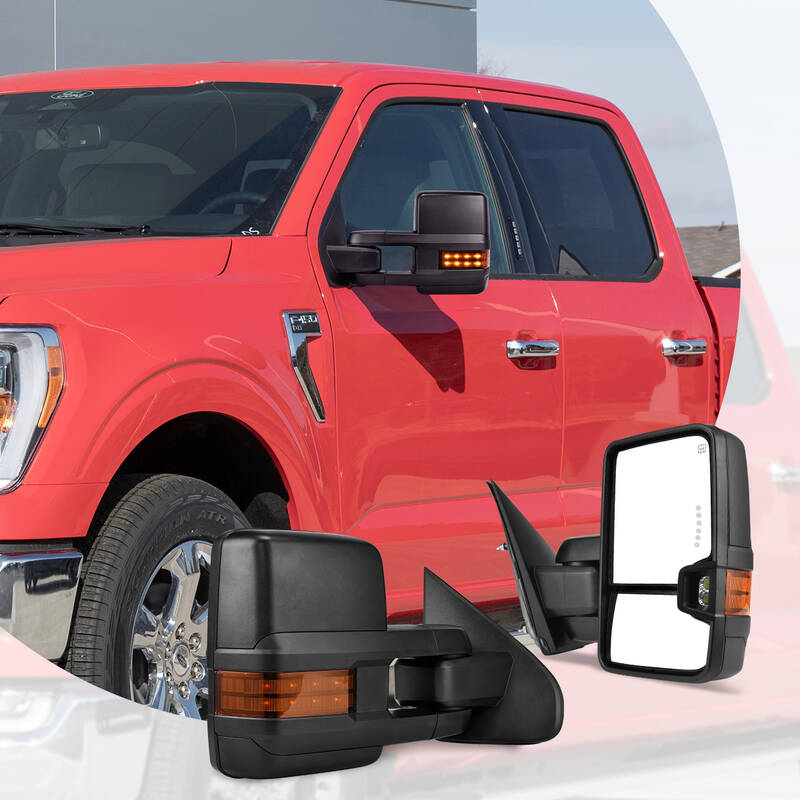 YITAMOTOR® Power Folding Towing Mirrors Compatible with 2014-2018 Chevy Silverado GMC Sierra, Power Heated and LED Turn Sign...