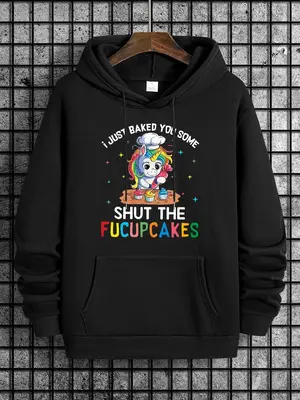 Men's Cartoon Print Drop Shoulder Hoodie, Fashion Drawstring Pocket Hooded Pullover Sweatshirt, Streetwear, Men Tops Clothes ...