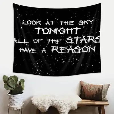Inspirational Letter Pattern Hanging Decor Tapestry, 1 Count Art Wall Decorative Tapestry for Bedroom and Living Room Decorat...