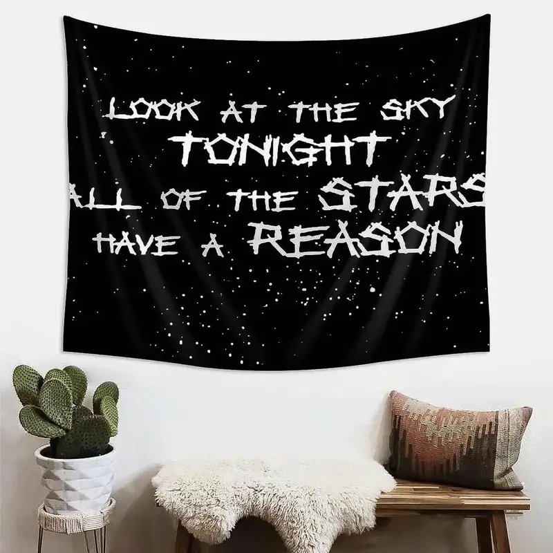 Inspirational Letter Pattern Hanging Decor Tapestry, 1 Count Art Wall Decorative Tapestry for Bedroom and Living Room Decorat...