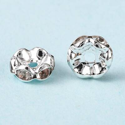 Brass Rhinestone Spacer Beads