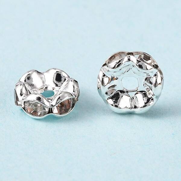 Brass Rhinestone Spacer Beads