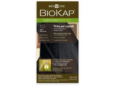 Biokap NUTRICOLOR DELICATO - Hair color - 1.00 Natural Black 140 ml