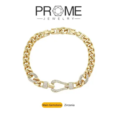 (CB023)Horseshoe Buckle Bracelet 5A Zircon, Sparkling and Charming, Vintage Design, Perfect Gift for Women