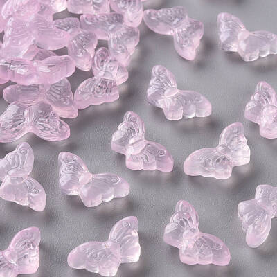 Transparent Spray Painted Glass Beads