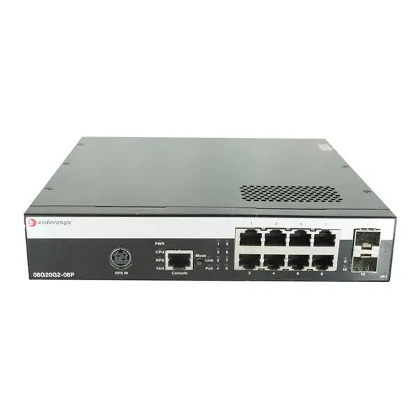 Extreme Networks 08G20G2-08P | 800 Series 8 x Ports PoE 1000Base-T + 2 x Ports SFP Layer 2 Managed 1U Rack-Mountable Gigabit ...