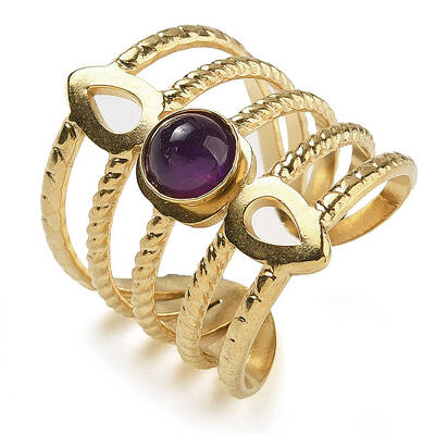 Natural Amethyst Finger Rings