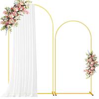 Metal Arch Backdrop Stand, 7.2FT+6FT Wedding Arch Backdrop Stand, Set Of 2 Gold Metal Arch Backdrop Stand, Wedding Arch Frame...