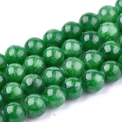 Natural Dyed Yellow Jade Gemstone Bead Strands