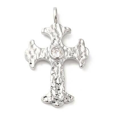 Brass Micro Pave Clear Cubic Zirconia Pendants