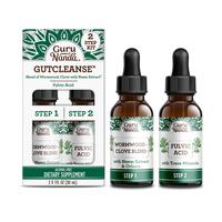 GuruNanda Gutcleanse 2 Step Kit - Dietary Supplement aids in Digestion - Fulvic Acid Blend with Natural Blend of Wormwood, Cl...