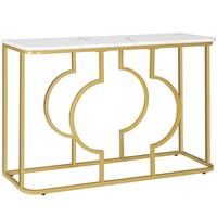MAHANCRIS 47.2‘’ Gold Console Table with Geometric Metal Frame, Narrow Long Sofa Table for Living Room, Entryway, Hallway...