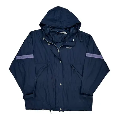 Reebok Windbreaker - Large Navy Nylon